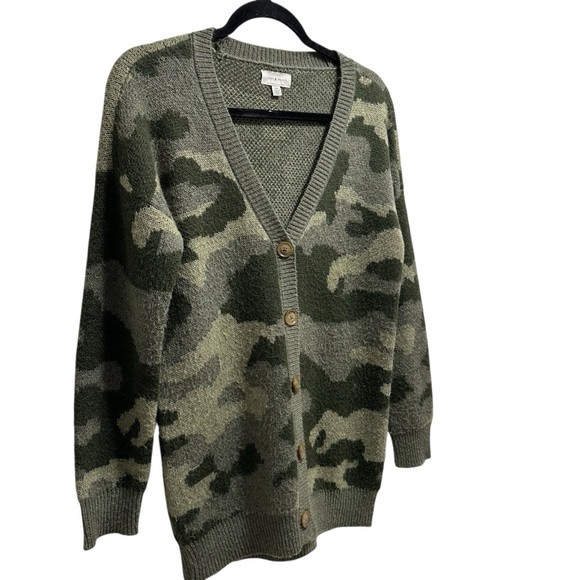 Lucky Brand wool blend camo cardigan sweater Small - Picture 4 of 12